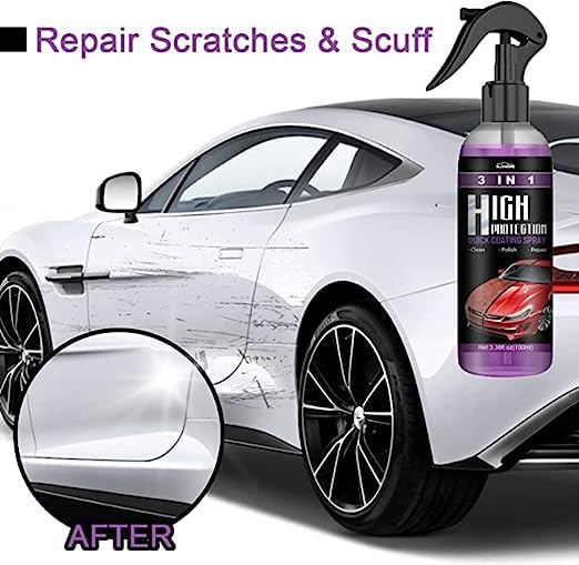 3 In 1 High Protection Quick Car Coating Spray, Ceramic Car Coating Spray Crystal Coating For Car (100 Ml)